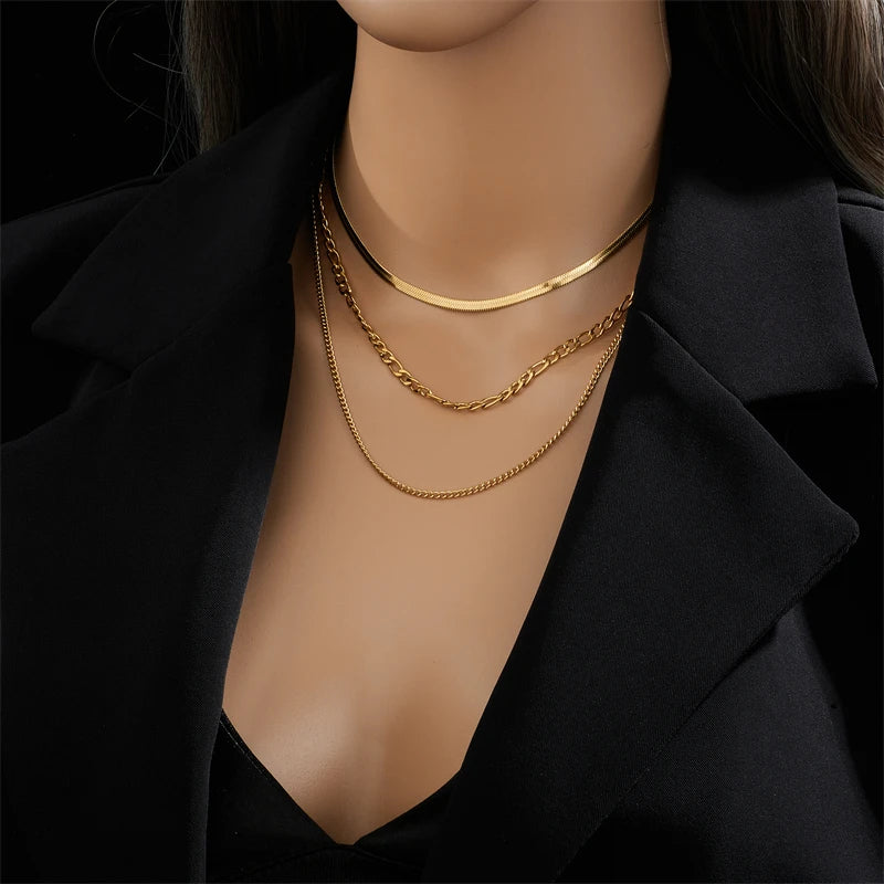 Stainless Steel Gold Pearl Pendant Necklace