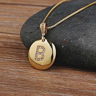 Custom Letter Necklace Gold