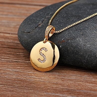 Custom Letter Necklace Gold