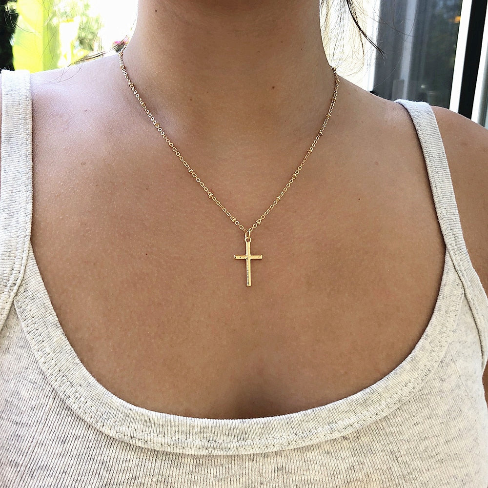 Summer Gold Chain Cross Necklace