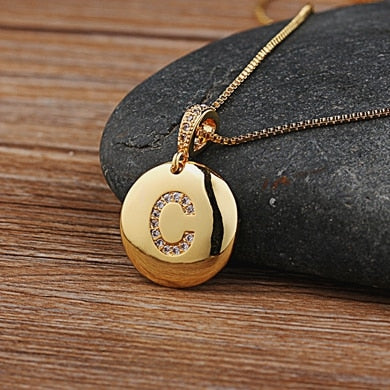 Custom Letter Necklace Gold